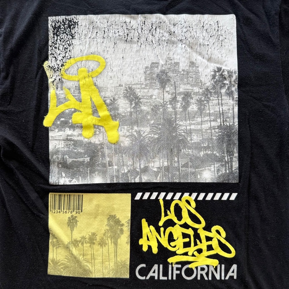 Hustle Los Angeles California Tshirt Mens XL Black‎ LA Streetwear Graphic Tee